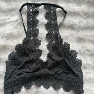Aerie Black Floral Lace Bralette